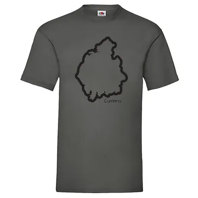 Buy Cumbria Map Outline T-Shirt Birthday Gift • 13.99£