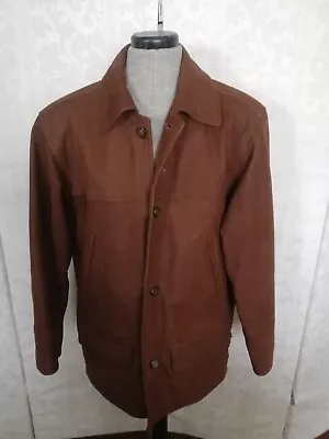Buy Wallace Sacks Men's Dark Brown Leather Jacket UK Size Medium • 25£