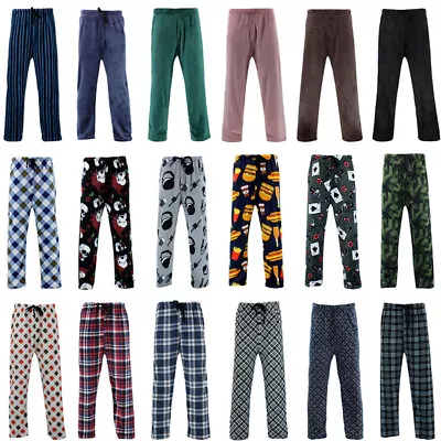 Buy Men’s Soft Plush Lounge Sleep Pyjama Pajama Pants Fleece Winter Sleepwear • 12.61£
