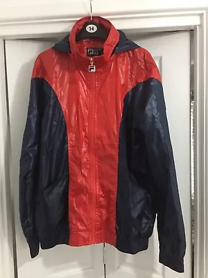 Buy Vintage Men’s Fila White Line Shell Jacket Size XL Red/Blue 80s 90s Casuals Used • 34.99£