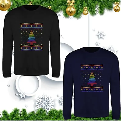 Buy Christmas Tree Gay Pride Jumper LGBT Ugly Xmas Tree Rainbow LGBTQ+ Christmas Top • 19.99£