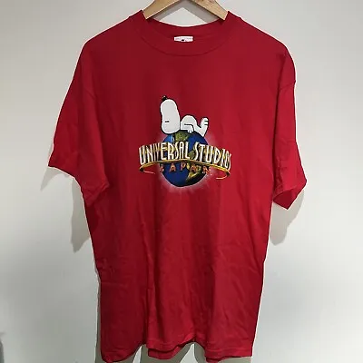 Buy Universal Studios Japan Snoopy Peanuts T-shirt White Size L Red Vintage • 49.99£