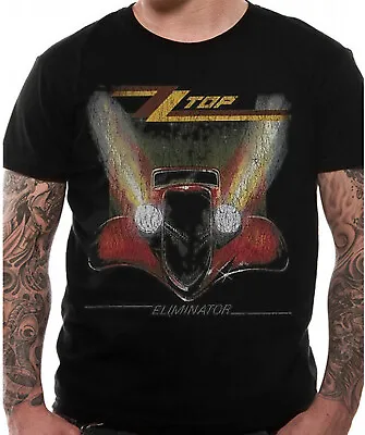 Buy ZZ Top Eliminator T-Shirt Official Album Cover Vintage Distressed Black SMLXLXXL • 14.25£