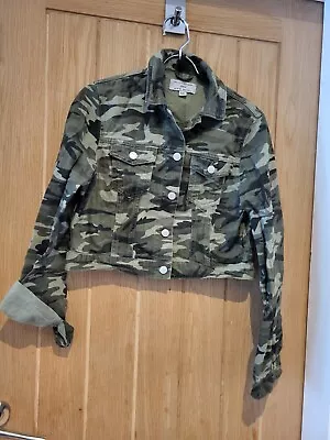 Buy 915 New Look Camouflaged Denim Jacket Age 14-15 Khaki • 7.99£
