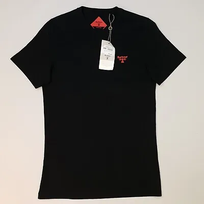 Buy Barbour T-Shirt Tee Beacon SMALL Black  Mens Short Sleeve Crew Neck Regular • 25£