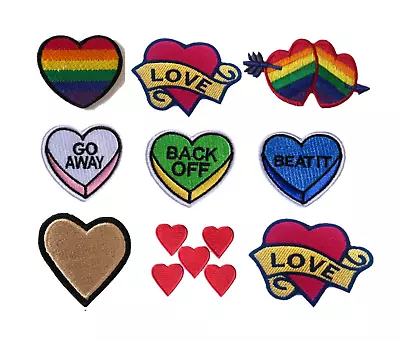 Buy HEART Embroidered Patches Sew Iron On Patch Transfer Clothes Crafts Applique • 2.99£