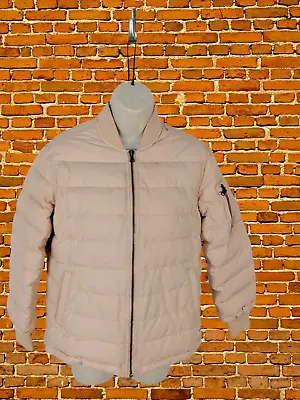 Buy Womens Converse Size Uk Small Nude Pink Padded Down Zip Up Puffer Jacket Coat • 16.99£