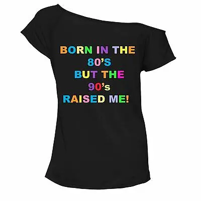 Buy Womens Back To 80s 90s Printed T Shirt Ladies Off Shoulder Retro Fancy Dress • 12.99£
