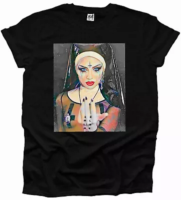 Buy Gothic Nun Demon Horror Sexy Emo Mens Tshirt Woman Unisex Grunge Boobs UK • 9.99£