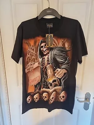 Buy Spiral JUDGE REAPER Men's T-Shirt Black, Goth Rock Biker Metal Zombie Steam Punk • 15£