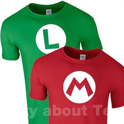 Buy Mario And Luigi T-Shirt Adults Nintendo Fancy Dress  Marion Brothers  • 14.99£