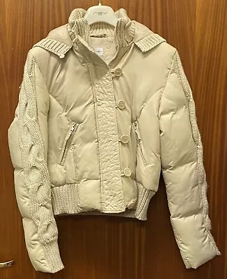 Buy New Ladies Beige Hooded Jacket From New Look Size 12 Zip & Button Length 23” • 14.99£