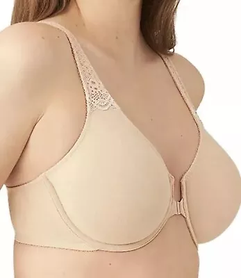 Buy Wacoal Soft Embrace Bra Nude 32DD Front Fastening Underwired Plunge 851311 • 24.89£