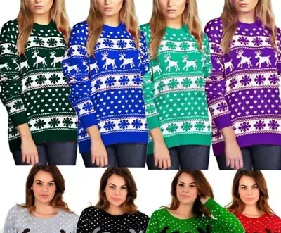 Buy Unisex Mens Womens Ladies XMAS Novelty Christmas Snowflake Jumper Sweater PLUS • 10.99£