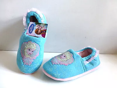 Buy Girl's Disney Frozen Slippers- Aqua Green & Pink- UK Size 4- NEW • 6.99£