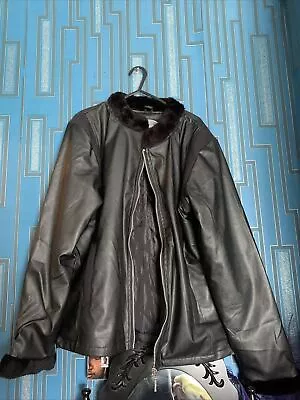 Buy Ladies Faux Leather Jacket Fur Collar & Cuffs Size M 38 Biker Bomber • 6£
