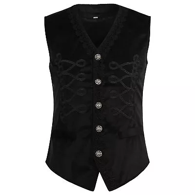 Buy Gothic Steampunk Victorian Cosplay Waistcoat Mens Brocade Tailored Formal • 23.99£