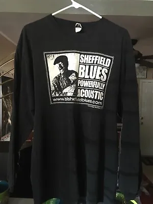 Buy Vintage Bill Sheffield Blues Cotton Band Concert T-Shirt Black Size XL • 21.74£