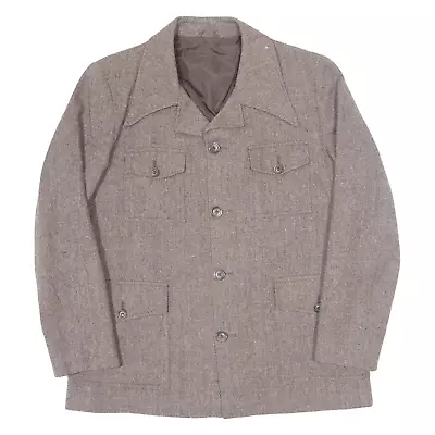 Buy Vintage Mens Chore Jacket Brown 90s Chevron M • 38.99£