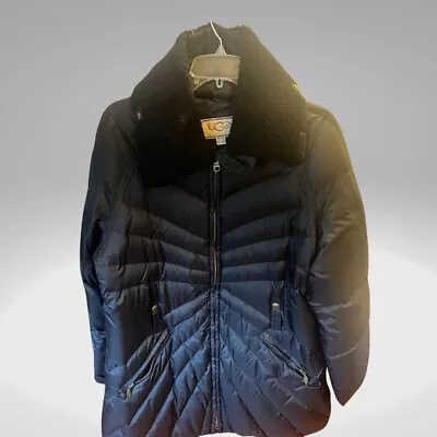 Buy UGGs Black Quilted Puffer Jacket W Removable Collar • 56.68£