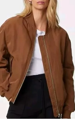 Buy Marks And Spencer Ladies Toffee Bomber Jacket Size 24 New RRP £69 • 29.99£
