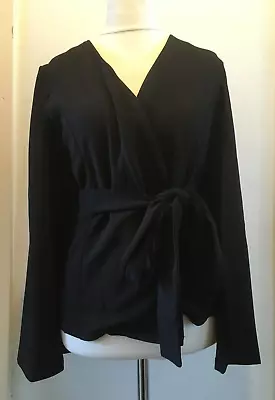 Buy Shein Womens Cloak Cape Jacket With Matching Belt Tie Size Small NEW Black • 14.39£