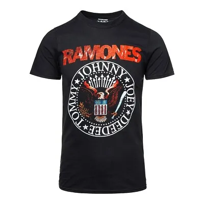 Buy Official Ramones Vintage Eagle Seal T Shirt (Black) • 19.99£