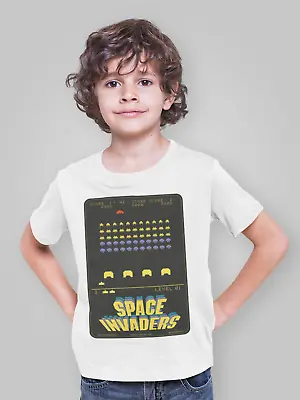 Buy Space Invaders T-Shirt Gamer Arcade Boys Girls Movie Retro Children Tee Kids • 6.99£