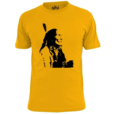 Buy Mens Black Elk Indian Chief Stencil T Shirt Tribal Native American • 9.99£