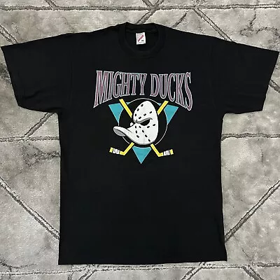 Buy VTG 90s Mighty Ducks Movie Promo T Shirt - Mens LARGE Made In USA Hockey NHL • 39.95£