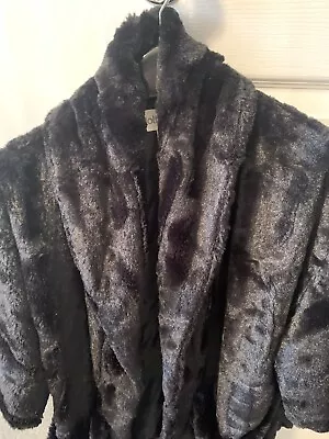 Buy Black Faux Fur Shawl Collar Relaxed Fit Jacket Worn Only For A Couple Of Hours • 15£