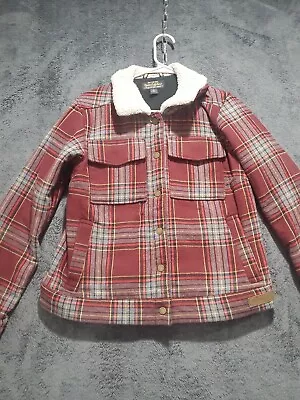 Buy NOBLE OUTFITTERS Shacket Womens Small Red Black Plaid Fleece Lined Sherpa Collar • 14.17£