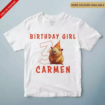 Buy Personalised Capybara Birthday Kids T-Shirt Any Name Any Number Birthday Gift • 8.95£