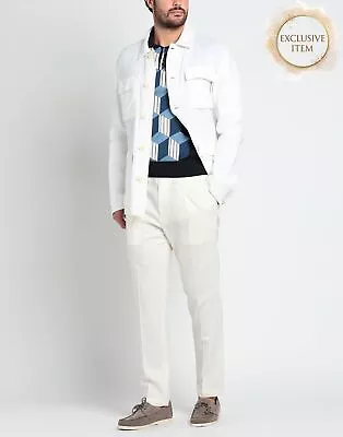 Buy RRP €1269 ERMENEGILDO ZEGNA Linen Shirt Jacket IT56 US46 XL White Made In Italy • 43£