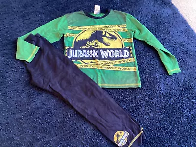 Buy Boys Jurassic World Dinosaur Skinny Fit Pjs 7/8 Years Great Condition • 3.50£
