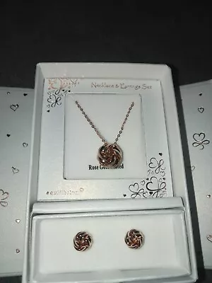 Buy Equilibrium Rose Gold Plated Necklace & Earring Set In Gift Box, See Descrip • 11£