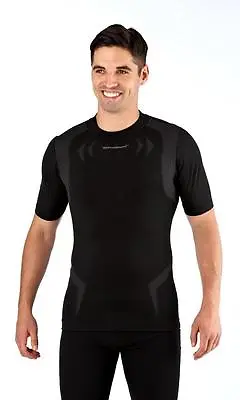 Buy Mens Compression Baselayer, Thermal S/S T-Shirt Black Body Armour, S/M L/XL • 7.95£
