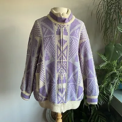 Buy Alafoss Icewool Icelandic Vintage Wool Lined Knitted Jacket. Medium ( 12 -22 ) • 110£