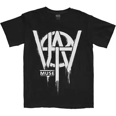 Buy ** Muse Will Of The People Stencil Letters Black Official Licensed T-shirt ** • 16£