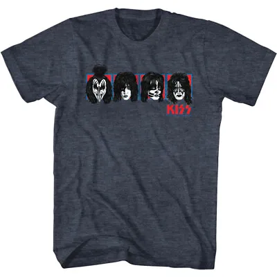 Buy Kiss Boxed Head Shots Gene Simmons Men's T Shirt Metal Music Merch • 40.37£
