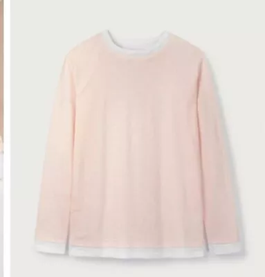Buy The White Company Pale Pink Double Layer Long Sleeve Top. Relaxed Fit. Size 10 • 39£