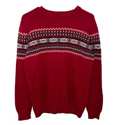 Buy Class Club Woman's Christmas Winter Red Sweater Snowflakes Design Size 16/18 • 18.90£