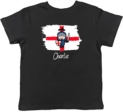 Buy Personalised St George's Day Knight England Flag Kids T-Shirt Boys Girls Gift • 5.99£
