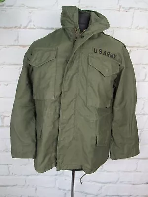 Buy Vintage 1983 US Army M65 Olive Green Jacket Small X-Short • 65£
