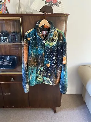 Buy Urban Outfitters Space Galaxy Print Faux Fur Sherpa Fleece Jacket Large L • 100£