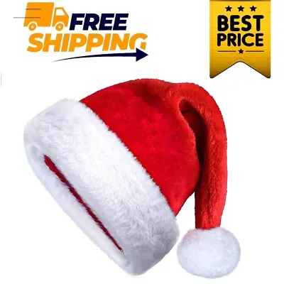 Buy Christmas Santa Hat Adult Warm Red And White Festive Classic Soft Velvet Hat • 3.49£