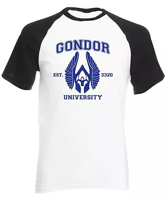 Buy Gondor University Short Sleeve Baseball Shirt Rings Hobbit Frodo • 14.99£