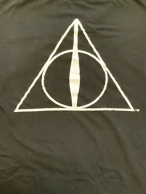 Buy Harry Potter Deathly Hallows Graphic T-Shirt Womens Black Size Medium • 9.63£