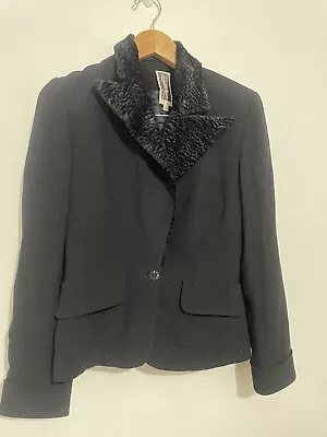 Buy Zelda Women Coats & Jackets Blazers 8 Black Fur Collar • 20.79£