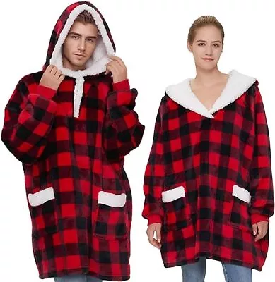 Buy Adult 2PCS Hoodie Blanket Soft Warm Oversized Sherpa Hoodie Sweatshirt Blanket • 21.95£